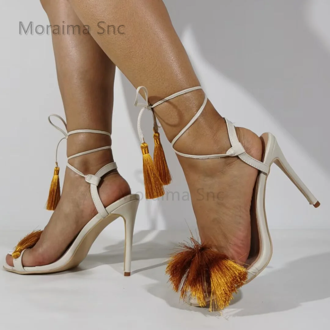 Crossfit Lady - Tassel High Heels Strappy Sandals for
