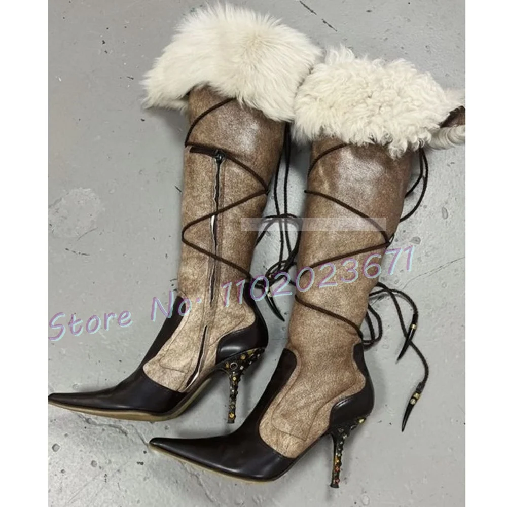 Pointy Fur Wrap High Boots Wom - огляд і ціна Crossfit Lady