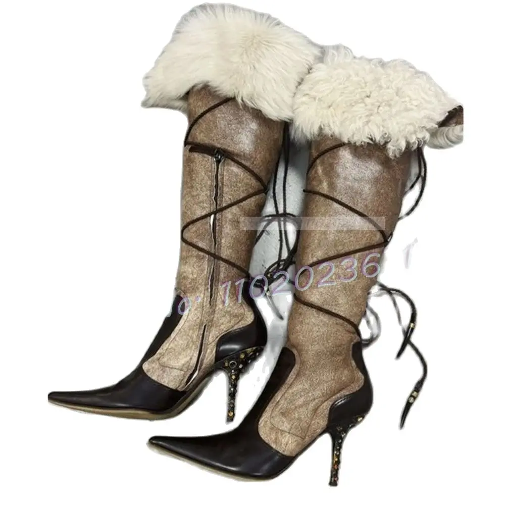 Pointy Fur Wrap High Boots Wom - огляд і ціна Crossfit Lady