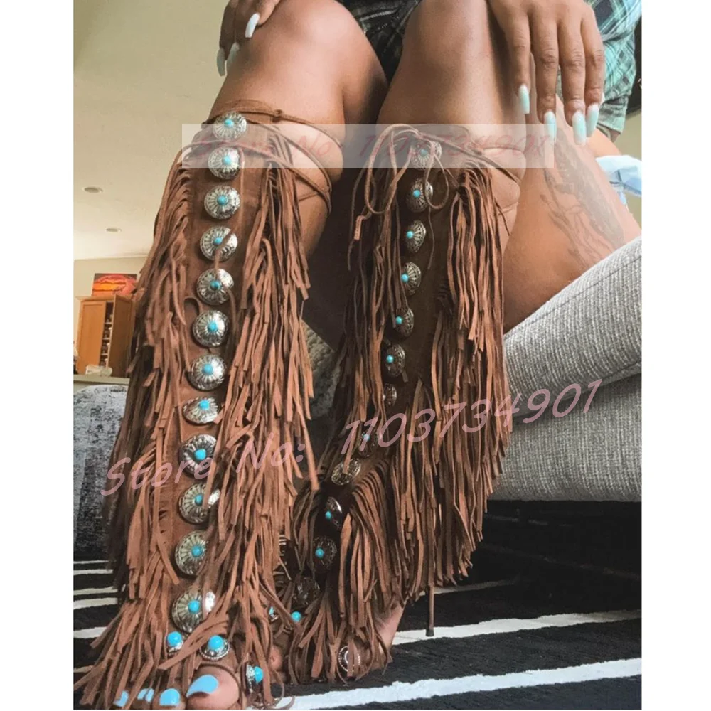 Tassels Open Toe Gems Knee Hig - огляд і ціна Crossfit Lady